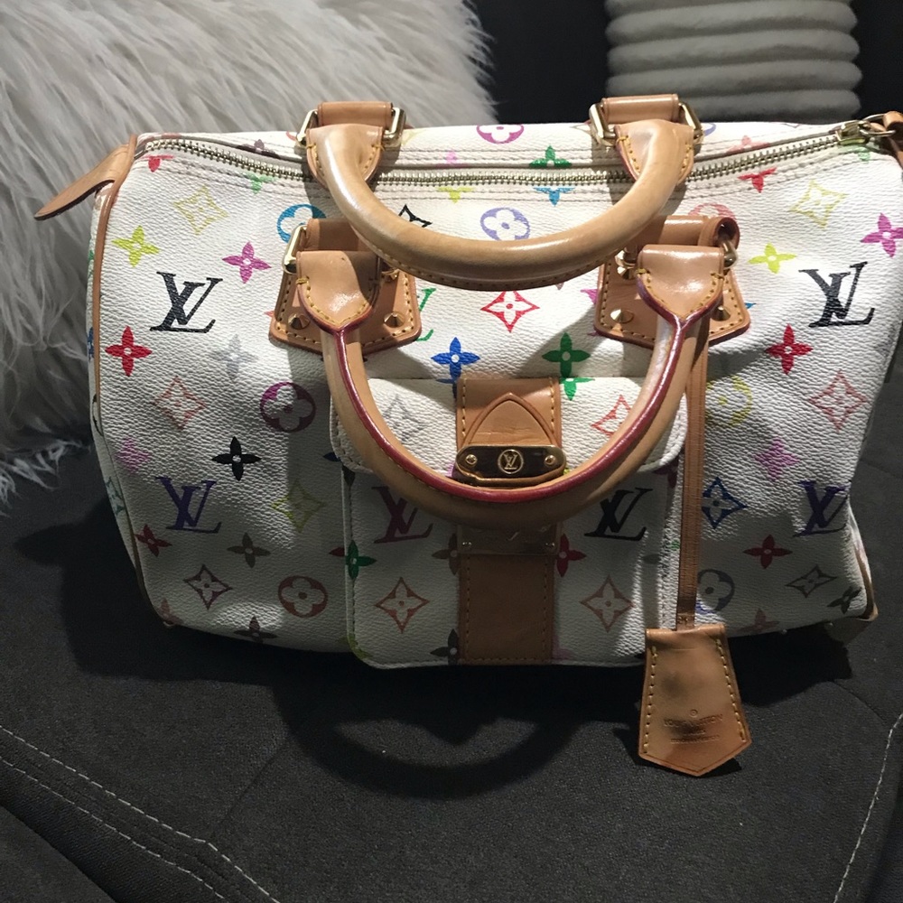 AAA089 Louis Vuitton Multi Monogram Colored Speedy 30 Hand Bag.